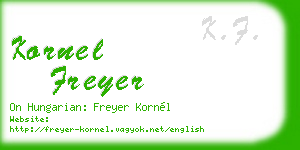 kornel freyer business card
